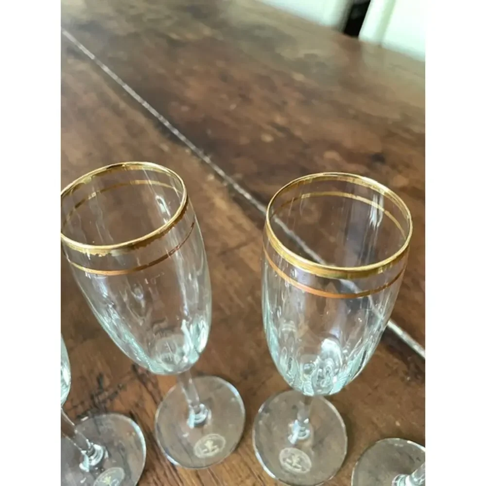 Vintage i Preziosi by C.F. Design Italian 24% Lead Crystal Champagne Flutes Set